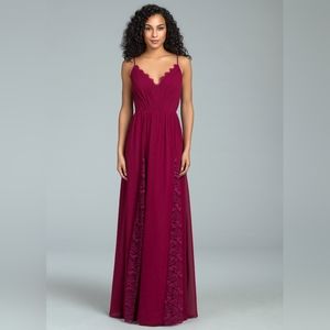Hayley paige burgundy/maroon bridesmaid dress size 10